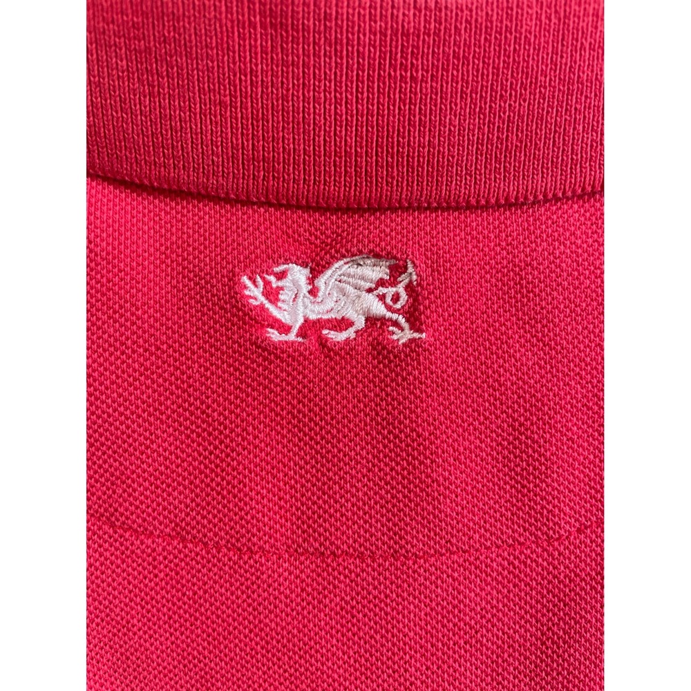WRU Wales Rugby Union Mens Large Red Short Sleeve Pique Cotton Polo Shirt - Picture 10 of 11